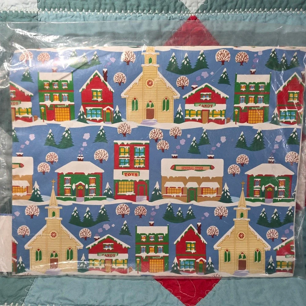 Current Christmas Village Select-A-Wrap Gift Wrapping Paper Set Vintage 1988